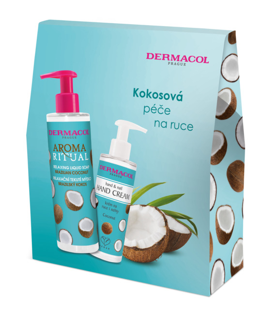 Dermacol - Dárkový balíček Aroma Ritual - kokosové mýdlo, krém na ruce a nehty