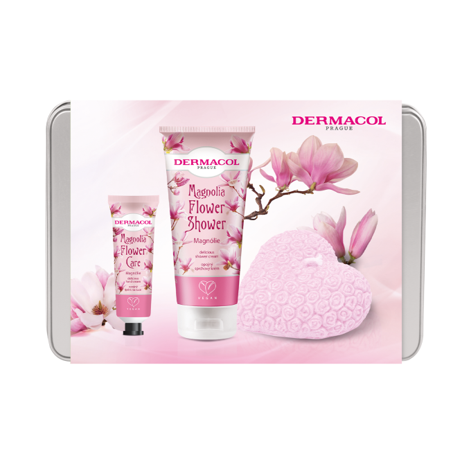 Dárkový balíček Magnolia I.- sprchový krém, krém na ruce, svíčka