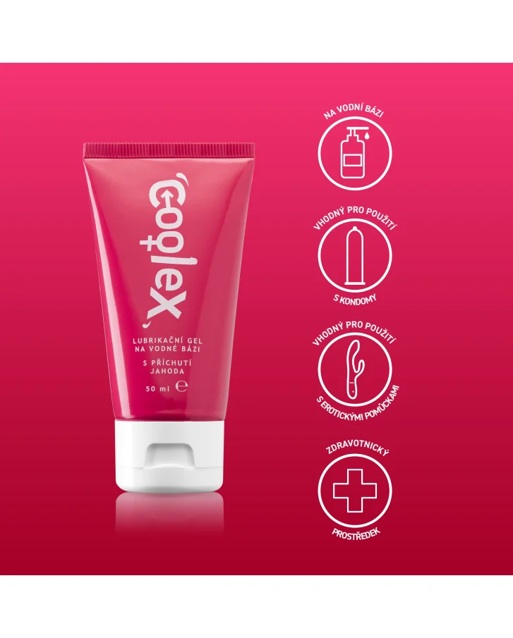 Coolex lubrigační gel na vodní bázi s příchutí Jahoda