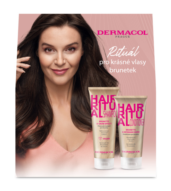 Levně Dermacol Dárkový balíček Hair Ritual pro hnědé vlasy - šampon a kondicionér